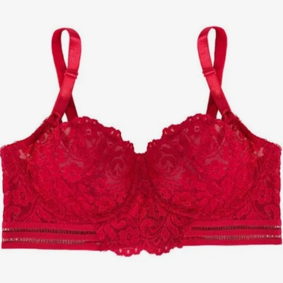 SMART & SEXY Red Lace Underwire Bra NWT Size 36DDD - Picture 3 of 4